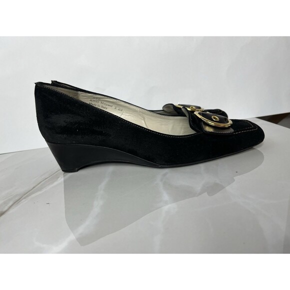 Coach Margaret Suede Leather Wedges Mid Heel 2” Pump Shoe 9.5 D Italy - Picture 4 of 9